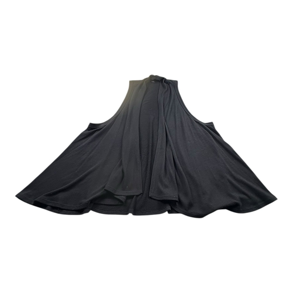 Karen Kane 2X Black Open Front‎ Sleeveless Draped Cardigan Vest USA Made